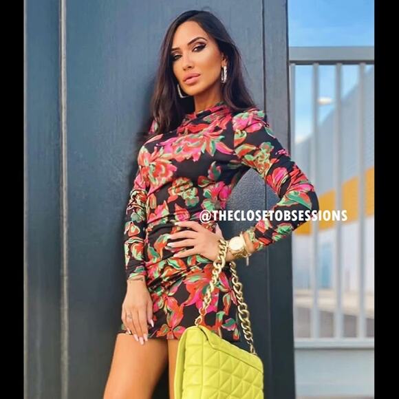 ZARA Blogger Fave Fitted Floral Mini Dress NWT | Size XL - Picture 5 of 16